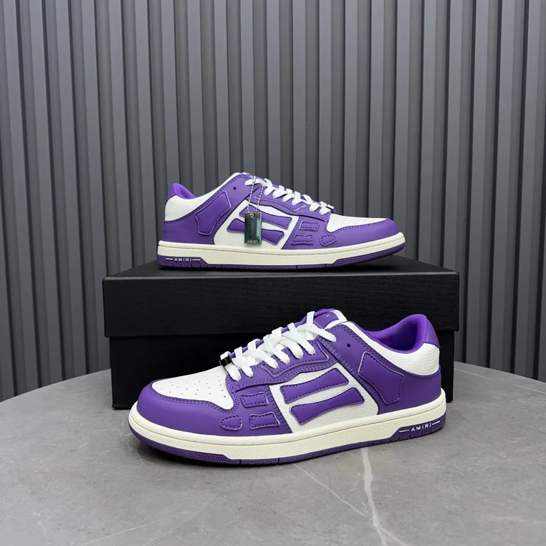 Men's men's shoes 💰600 AMIRI high street sneakers with bone sports shoes, toe layer cowhide upper, upper side bones, hand-stitched, good three-dimensional effect, customized metal LOGO, size 38-45 46